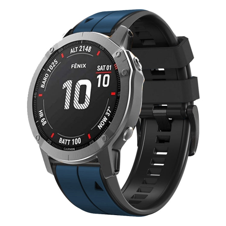 Vertical Stripes Two-color Silicone Watch Band, For Garmin Fenix 7, For Garmin Fenix 7X