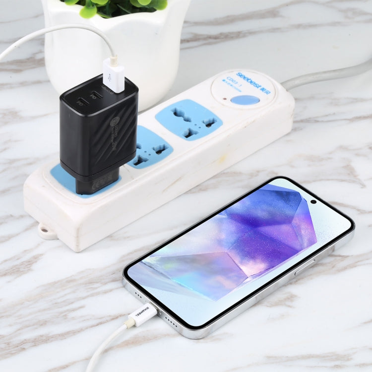AR-892 3イン1 QC3.0 PD20W USB + USB-C / Type-C 壁用トラベルチャージャー、EUプラグ、UKプラグ