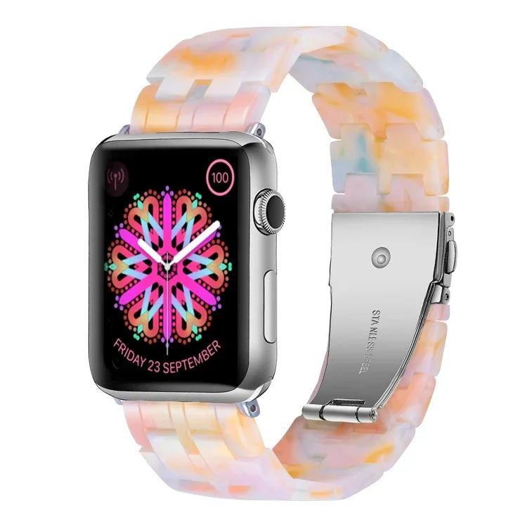 Apple Watchシリーズ用5ビーズレジンウォッチバンド, 7 45mm / 6&SE&5&4 44mm / 3&2&1 42mm, 7 41mm / 6&SE&5&4 40mm / 3&2&1 38mm