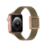 マグネット式ローズゴールドスクエアバックルウォッチバンド Apple Watchシリーズ用、7 45mm / 6&SE&5&4 44mm / 3&2&1 42mm、7 41mm / 6&SE&5&4 40mm / 3&2&1 38mm