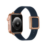 マグネット式ローズゴールドスクエアバックルウォッチバンド Apple Watchシリーズ用、7 45mm / 6&SE&5&4 44mm / 3&2&1 42mm、7 41mm / 6&SE&5&4 40mm / 3&2&1 38mm