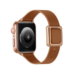 マグネット式ローズゴールドスクエアバックルウォッチバンド Apple Watchシリーズ用、7 45mm / 6&SE&5&4 44mm / 3&2&1 42mm、7 41mm / 6&SE&5&4 40mm / 3&2&1 38mm