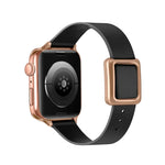 マグネット式ローズゴールドスクエアバックルウォッチバンド Apple Watchシリーズ用、7 45mm / 6&SE&5&4 44mm / 3&2&1 42mm、7 41mm / 6&SE&5&4 40mm / 3&2&1 38mm