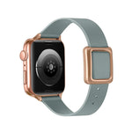 マグネット式ローズゴールドスクエアバックルウォッチバンド Apple Watchシリーズ用、7 45mm / 6&SE&5&4 44mm / 3&2&1 42mm、7 41mm / 6&SE&5&4 40mm / 3&2&1 38mm