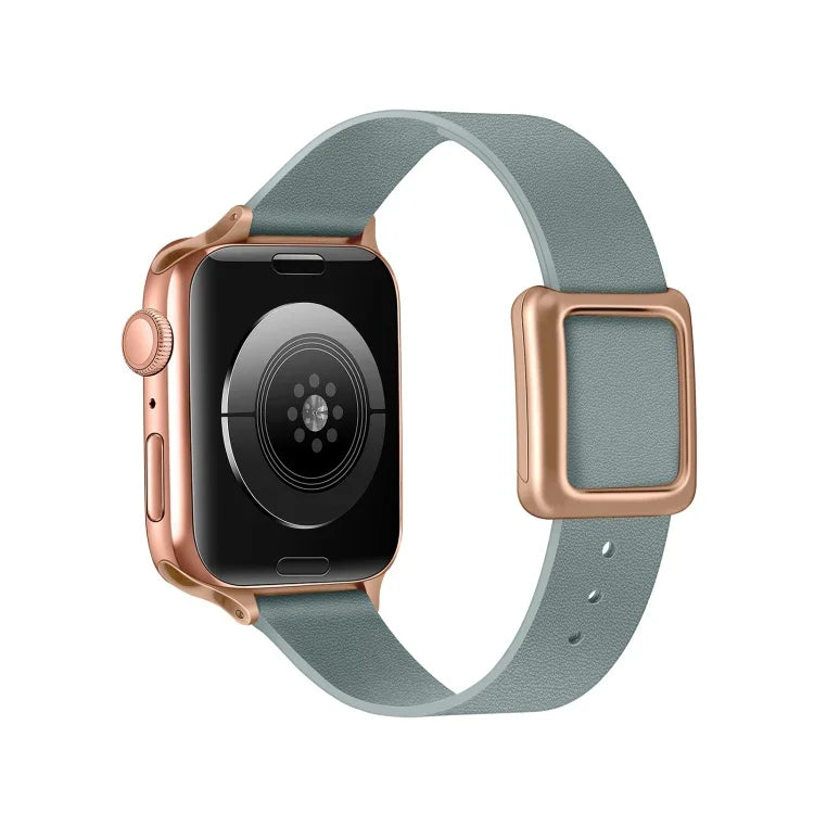 マグネット式ローズゴールドスクエアバックルウォッチバンド Apple Watchシリーズ用、7 45mm / 6&SE&5&4 44mm / 3&2&1 42mm、7 41mm / 6&SE&5&4 40mm / 3&2&1 38mm
