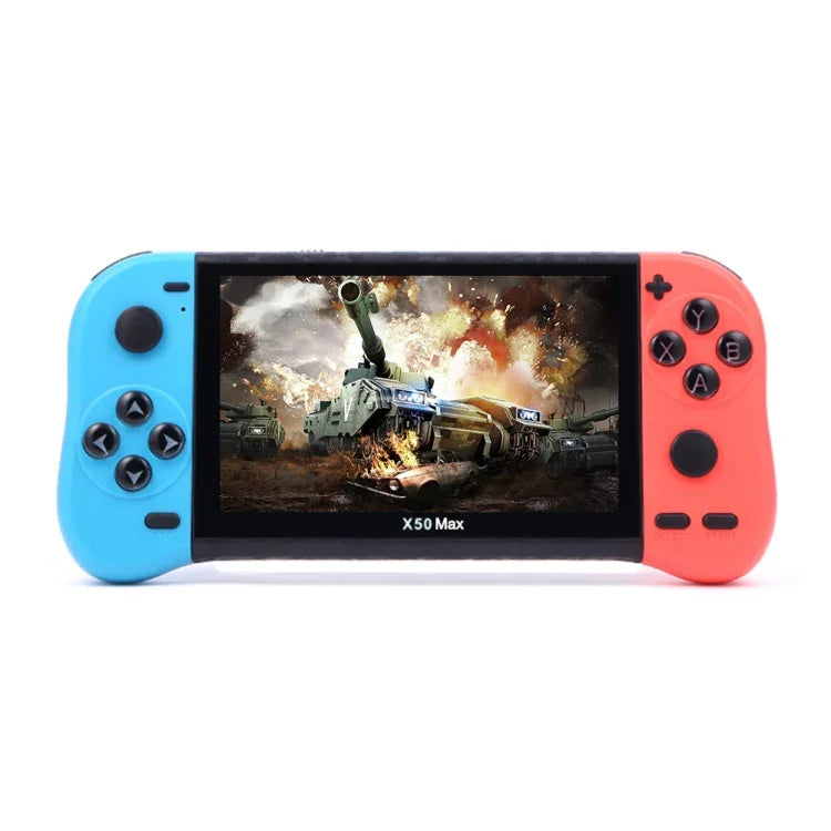 X50 Max 5.1インチスクリーン 携帯型ゲームコンソール ダブルプレイヤー対応 6000以上のゲーム搭載、X50 Max / ブラック、X50 Max / レッド+ブルー