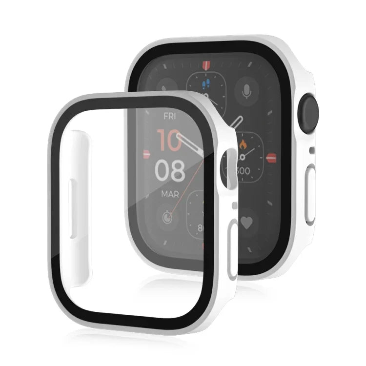 ライフ防水フロスト加工2-in-1 PCフレーム＋強化ガラス保護ケース、Apple Watchシリーズ9 / 8 / 7 45mm用、Apple Watchシリーズ9 / 8 / 7 41mm用、Apple Watchシリーズ6 / 5 / 4 / SE 44mm用、Apple Watchシリーズ6 / 5 / 4 / SE 40mm用