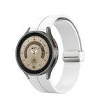 折りたたみシルバーバックルシリコンウォッチバンド、Samsung Galaxy Watch5 40＆44mm／Pro 45mm用
