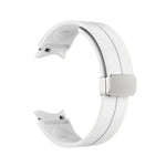 折りたたみシルバーバックルシリコンウォッチバンド、Samsung Galaxy Watch5 40＆44mm／Pro 45mm用