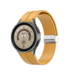 折りたたみシルバーバックルシリコンウォッチバンド、Samsung Galaxy Watch5 40＆44mm／Pro 45mm用