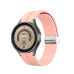 折りたたみシルバーバックルシリコンウォッチバンド、Samsung Galaxy Watch5 40＆44mm／Pro 45mm用