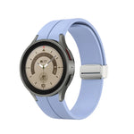 折りたたみシルバーバックルシリコンウォッチバンド、Samsung Galaxy Watch5 40＆44mm／Pro 45mm用