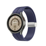 折りたたみシルバーバックルシリコンウォッチバンド、Samsung Galaxy Watch5 40＆44mm／Pro 45mm用
