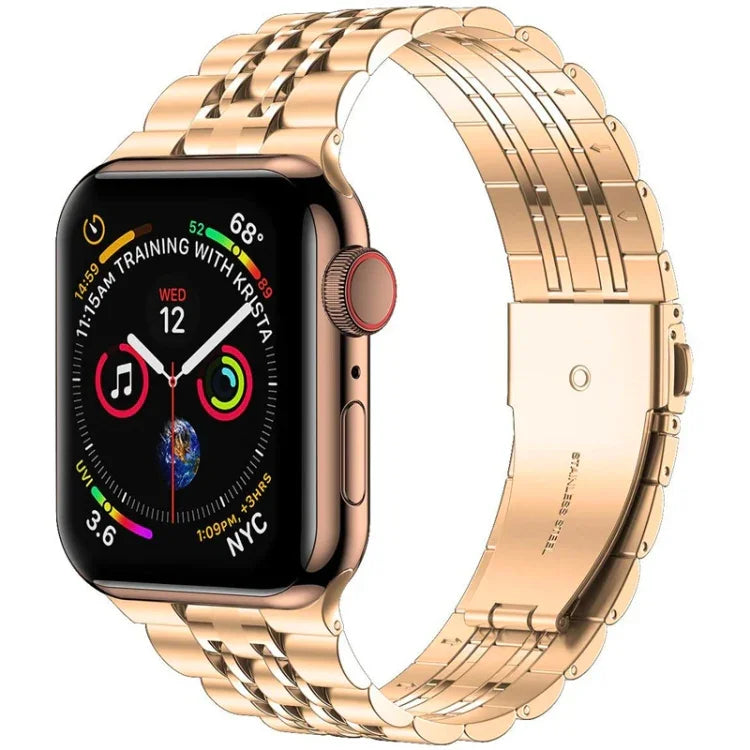 セブンビーズ超薄型ステンレススチールウォッチバンド Apple Watchシリーズ用、7 45mm / 6&SE&5&4 44mm / 3&2&1 42mm、7 41mm / 6&SE&5&4 40mm / 3&2&1 38mm
