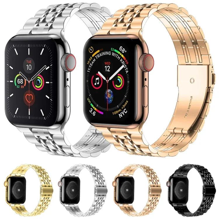 セブンビーズ超薄型ステンレススチールウォッチバンド Apple Watchシリーズ用、7 45mm / 6&SE&5&4 44mm / 3&2&1 42mm、7 41mm / 6&SE&5&4 40mm / 3&2&1 38mm