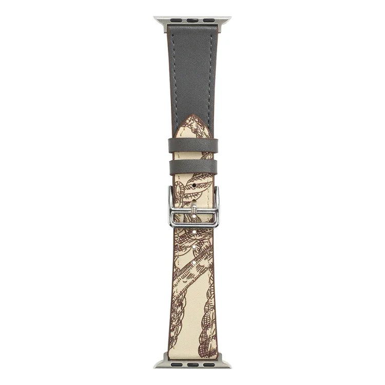 シングルラップマイクロファイバーレザーウォッチバンド Apple Watchシリーズ用、7 45mm / 6&SE&5&4 44mm / 3&2&1 42mm、7 41mm / 6&SE&5&4 40mm / 3&2&1 38mm