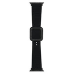 ブラックスクエアバックルシリコンウォッチバンド Apple Watchシリーズ用、7 45mm / 6&SE&5&4 44mm / 3&2&1 42mm、7 41mm / 6&SE&5&4 40mm / 3&2&1 38mm