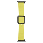 ブラックスクエアバックルシリコンウォッチバンド Apple Watchシリーズ用、7 45mm / 6&SE&5&4 44mm / 3&2&1 42mm、7 41mm / 6&SE&5&4 40mm / 3&2&1 38mm