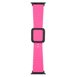 ブラックスクエアバックルシリコンウォッチバンド Apple Watchシリーズ用、7 45mm / 6&SE&5&4 44mm / 3&2&1 42mm、7 41mm / 6&SE&5&4 40mm / 3&2&1 38mm