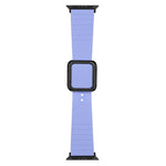 ブラックスクエアバックルシリコンウォッチバンド Apple Watchシリーズ用、7 45mm / 6&SE&5&4 44mm / 3&2&1 42mm、7 41mm / 6&SE&5&4 40mm / 3&2&1 38mm