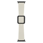 ブラックスクエアバックルシリコンウォッチバンド Apple Watchシリーズ用、7 45mm / 6&SE&5&4 44mm / 3&2&1 42mm、7 41mm / 6&SE&5&4 40mm / 3&2&1 38mm