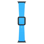ブラックスクエアバックルシリコンウォッチバンド Apple Watchシリーズ用、7 45mm / 6&SE&5&4 44mm / 3&2&1 42mm、7 41mm / 6&SE&5&4 40mm / 3&2&1 38mm