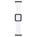 ブラックスクエアバックルシリコンウォッチバンド Apple Watchシリーズ用、7 45mm / 6&SE&5&4 44mm / 3&2&1 42mm、7 41mm / 6&SE&5&4 40mm / 3&2&1 38mm