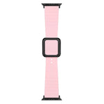 ブラックスクエアバックルシリコンウォッチバンド Apple Watchシリーズ用、7 45mm / 6&SE&5&4 44mm / 3&2&1 42mm、7 41mm / 6&SE&5&4 40mm / 3&2&1 38mm
