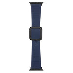 ブラックスクエアバックルシリコンウォッチバンド Apple Watchシリーズ用、7 45mm / 6&SE&5&4 44mm / 3&2&1 42mm、7 41mm / 6&SE&5&4 40mm / 3&2&1 38mm