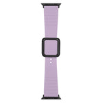 ブラックスクエアバックルシリコンウォッチバンド Apple Watchシリーズ用、7 45mm / 6&SE&5&4 44mm / 3&2&1 42mm、7 41mm / 6&SE&5&4 40mm / 3&2&1 38mm