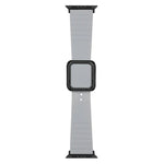 ブラックスクエアバックルシリコンウォッチバンド Apple Watchシリーズ用、7 45mm / 6&SE&5&4 44mm / 3&2&1 42mm、7 41mm / 6&SE&5&4 40mm / 3&2&1 38mm