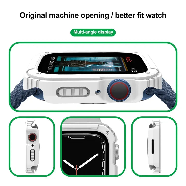 2-in-1スクリーン強化ガラスフィルム保護ケース、Apple Watchシリーズ9 / 8 / 7 45mm用、Apple Watchシリーズ9 / 8 / 7 41mm用、Apple Watchシリーズ6 / 5 / 4 / SE 44mm用、Apple Watchシリーズ6 / 5 / 4 / SE 40mm用、Apple Watchシリーズ3 & 2 & 1 42mm用