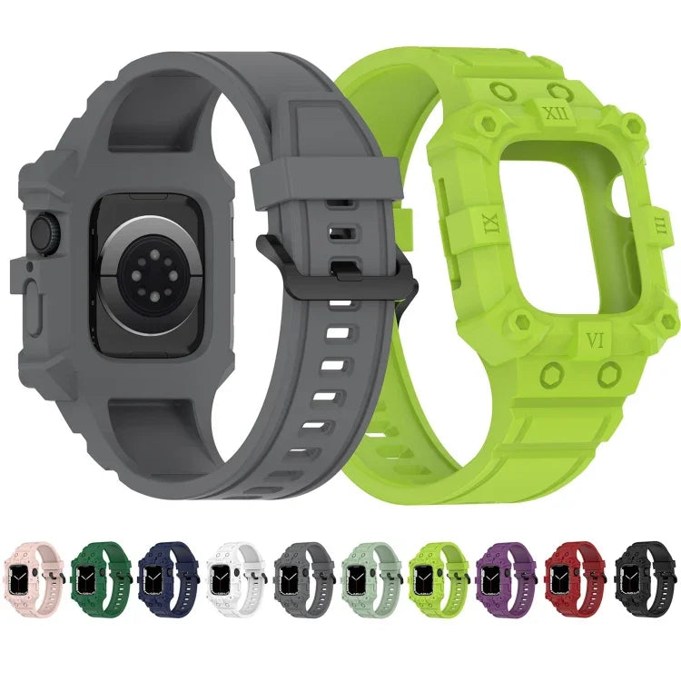Apple Watchシリーズ用 一体型シリコンウォッチバンド, 7 45mm / 6&SE&5&4 44mm / 3&2&1 42mm, 7 41mm / 6&SE&5&4 40mm / 3&2&1 38mm