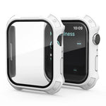 2-in-1 フロストPCフレーム＋スクリーン強化ガラスフィルム保護ケース, Apple Watchシリーズ 9 / 8 / 7 45mm用, Apple Watchシリーズ 9 / 8 / 7 41mm用