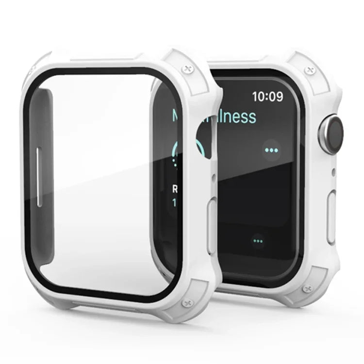 2-in-1 フロストPCフレーム＋スクリーン強化ガラスフィルム保護ケース, Apple Watchシリーズ 9 / 8 / 7 45mm用, Apple Watchシリーズ 9 / 8 / 7 41mm用