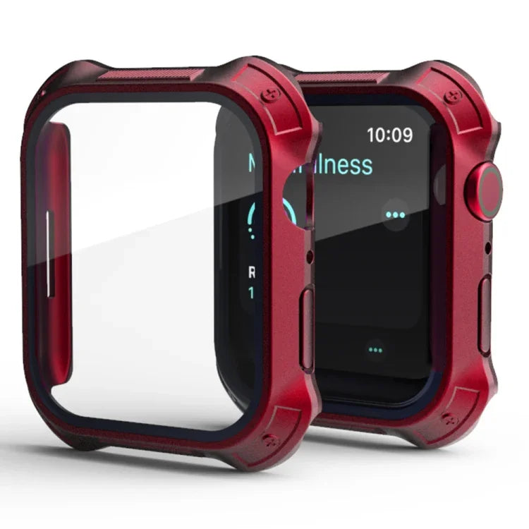 2-in-1 PCフレーム＋スクリーン強化ガラスフィルム保護ケース, Apple Watchシリーズ 9 / 8 / 7 41mm用, Apple Watchシリーズ 9 / 8 / 7 45mm用