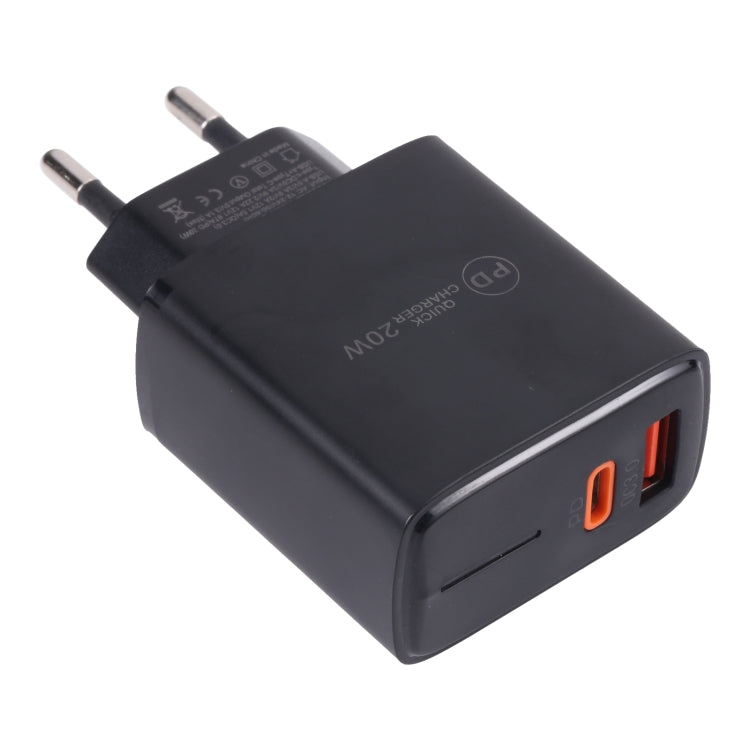 LZ-1130 PD 20W Type-C+QC 3.0 USB急速充電器、20W EUプラグ、20W USプラグ