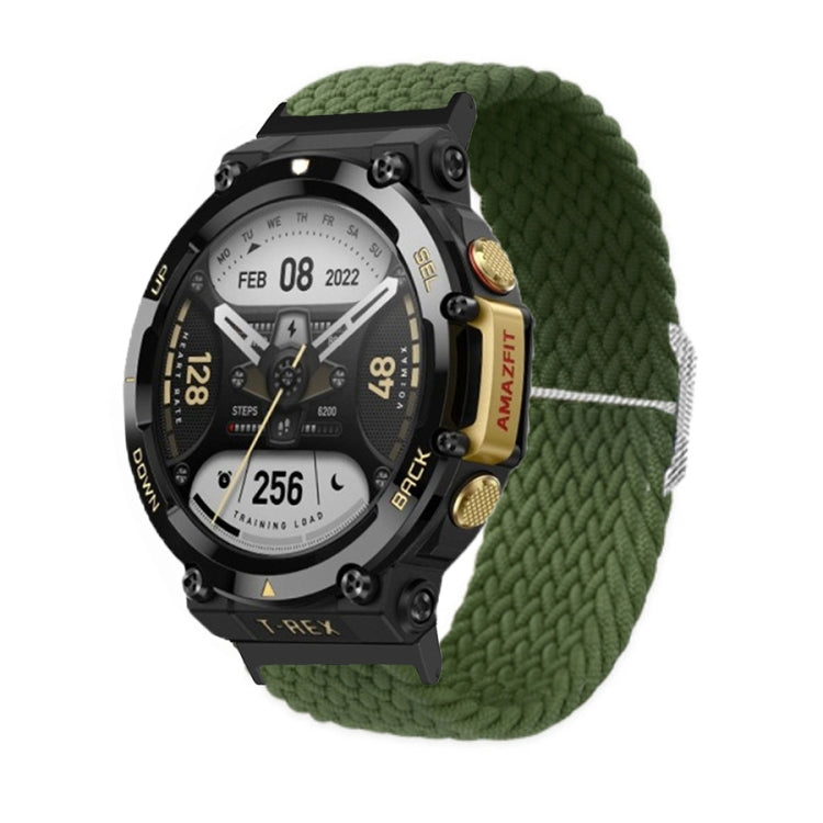 Adjustable Buckle Braided Nylon Watch Band, For Amazfit T-Rex 2