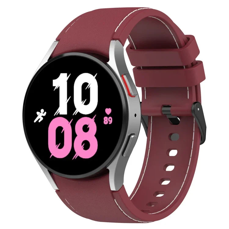 レザー調シリコンウォッチバンド、Samsung Galaxy Watch5 / Watch5 Pro / Watch4用