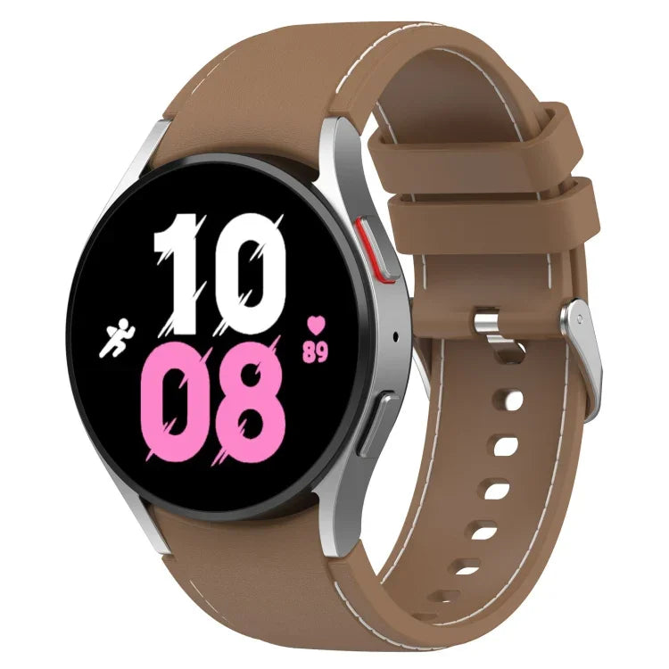 ユニバーサルレザー調シリコンウォッチバンド、Samsung Galaxy Watch5 / Watch5 Pro / Watch4用