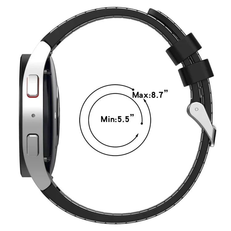 ユニバーサルレザー調シリコンウォッチバンド、Samsung Galaxy Watch5 / Watch5 Pro / Watch4用