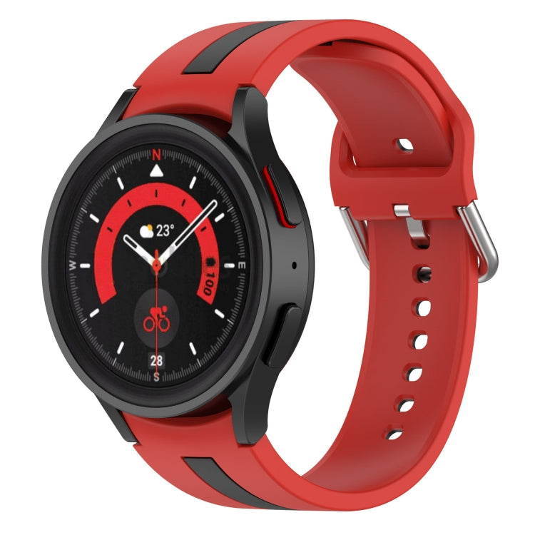 ツートーンストライプシリコンウォッチバンド、Samsung Galaxy Watch5 / Watch5 Pro用