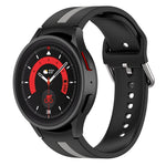 ツートーンストライプシリコンウォッチバンド、Samsung Galaxy Watch5 / Watch5 Pro用