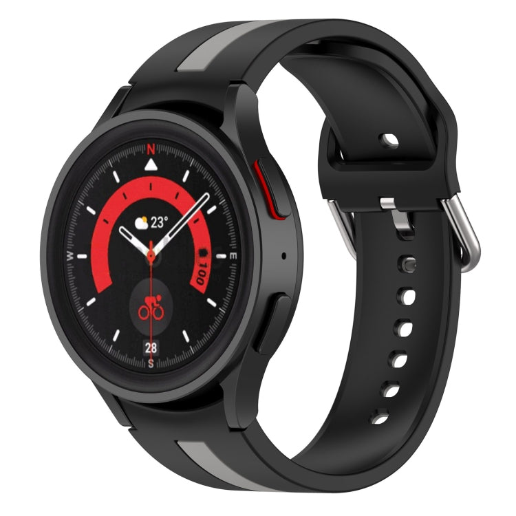 ツートーンストライプシリコンウォッチバンド、Samsung Galaxy Watch5 / Watch5 Pro用