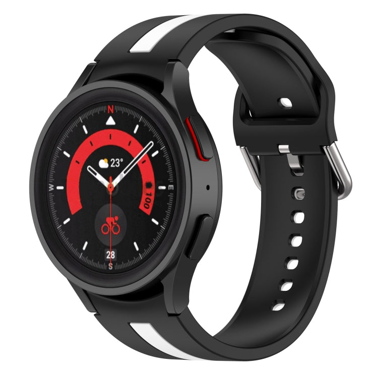ツートーンストライプシリコンウォッチバンド、Samsung Galaxy Watch5 / Watch5 Pro用