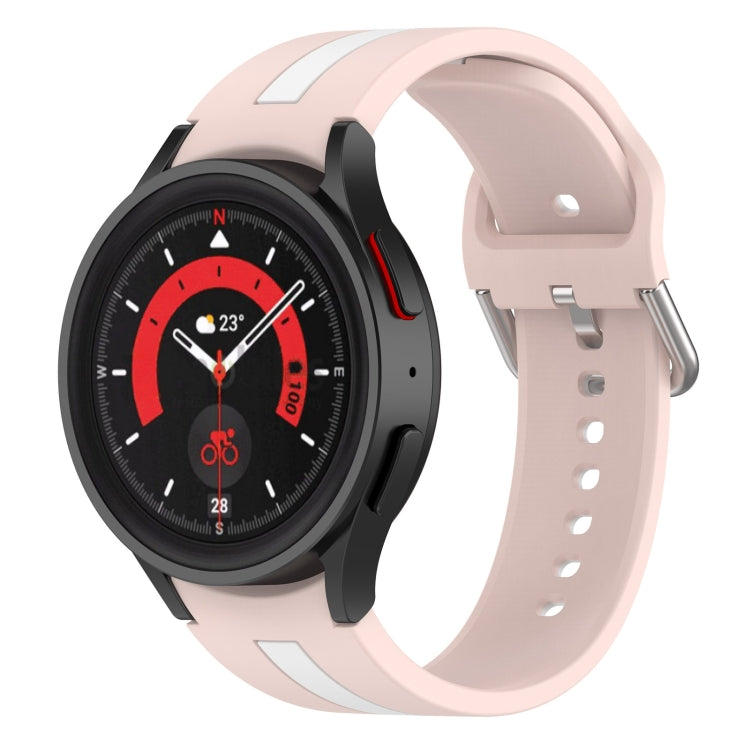 ツートーンストライプシリコンウォッチバンド、Samsung Galaxy Watch5 / Watch5 Pro用