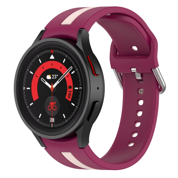 ツートーンストライプシリコンウォッチバンド、Samsung Galaxy Watch5 / Watch5 Pro用