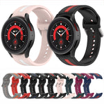ツートーンストライプシリコンウォッチバンド、Samsung Galaxy Watch5 / Watch5 Pro用