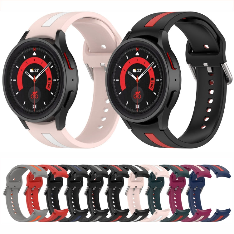 ツートーンストライプシリコンウォッチバンド、Samsung Galaxy Watch5 / Watch5 Pro用