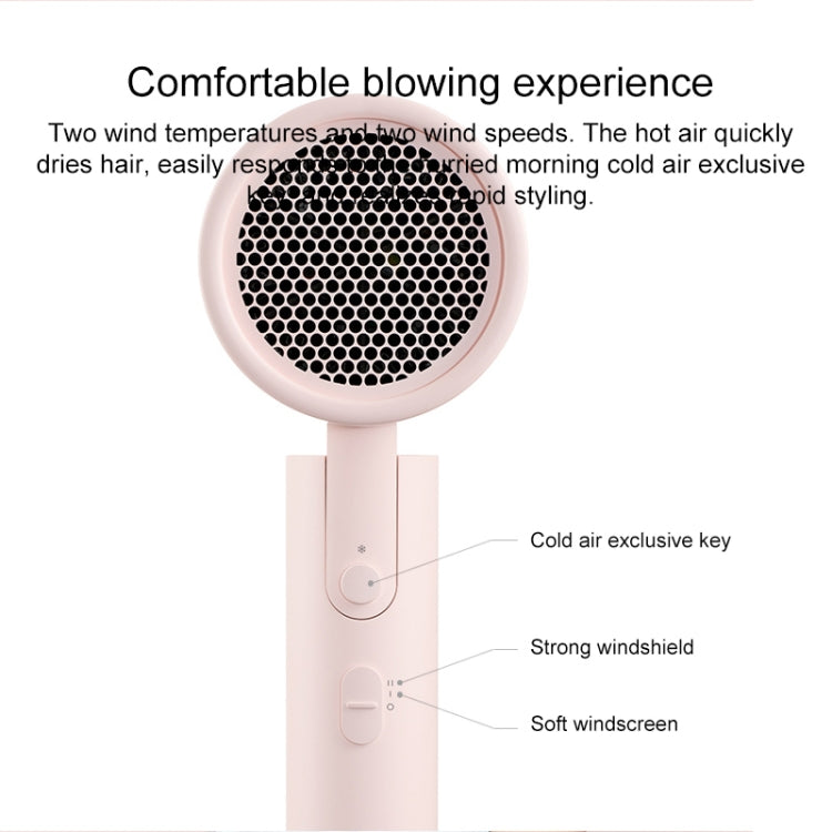 オリジナル Xiaomi Mijia H100 マイナスイオン 携帯用 電気ヘアドライヤー USプラグ H100（ピンク）